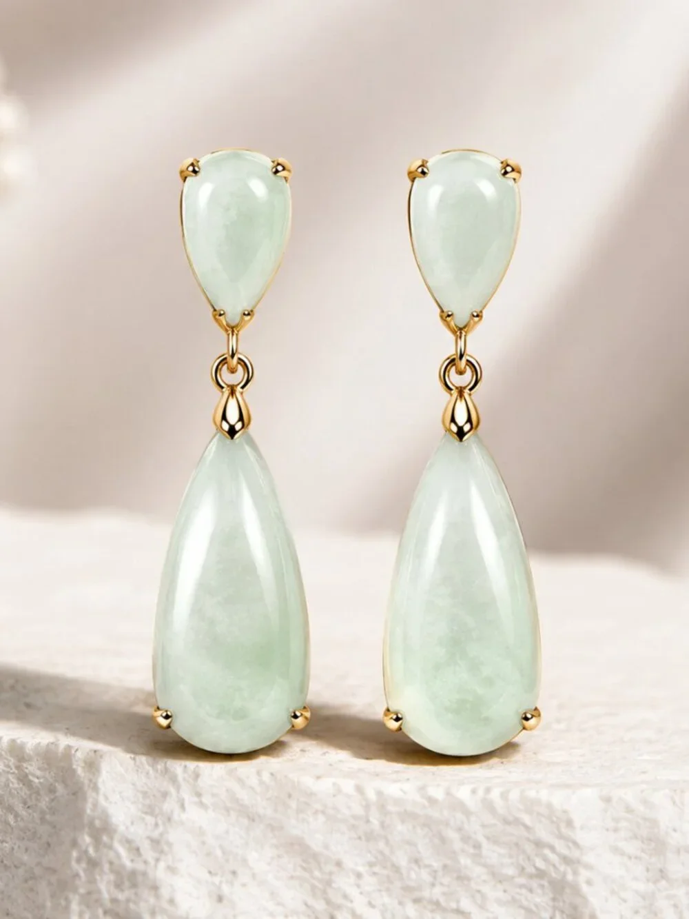 Jade Teardrop Drop Earrings